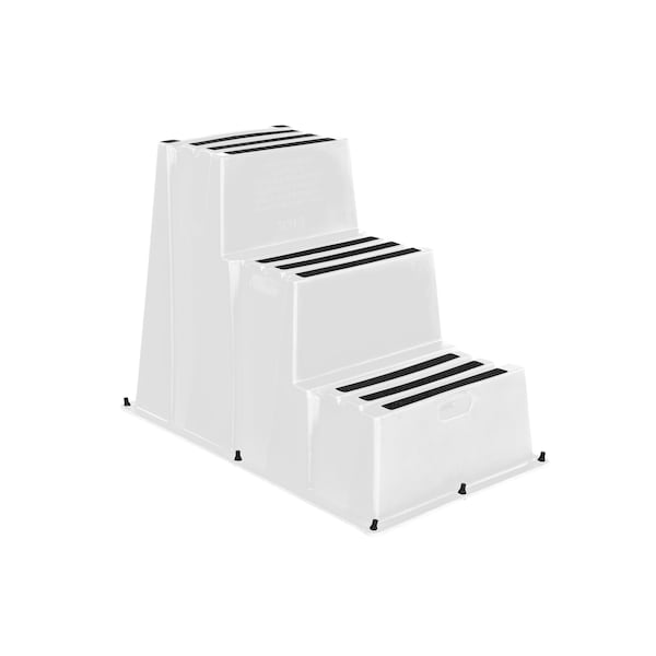 3 Steps, 30.5 Overall Height, Polyethylene, White